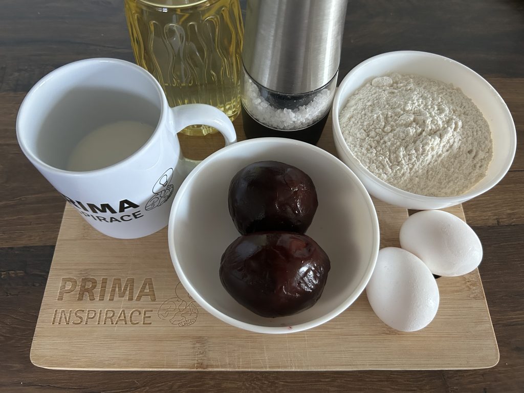 Barevné palačinky z červené řepy s Ricottou a špenátem