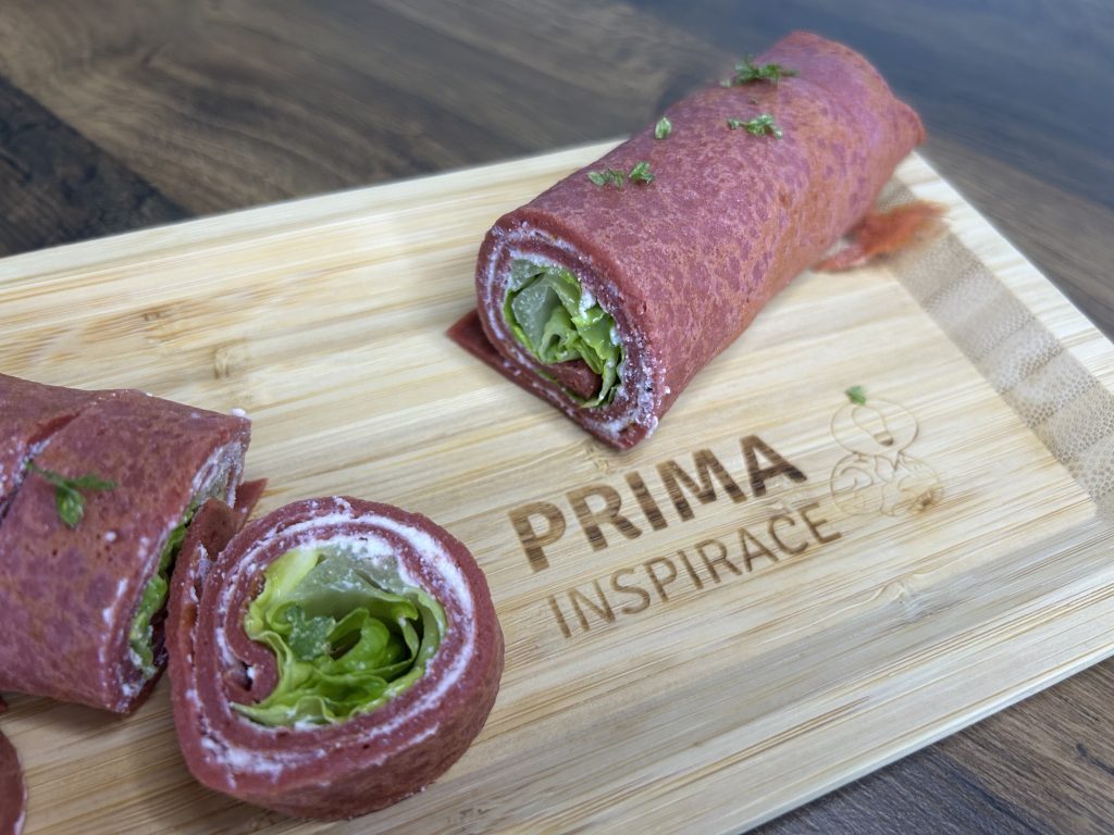 Barevné palačinky z červené řepy s Ricottou a špenátem