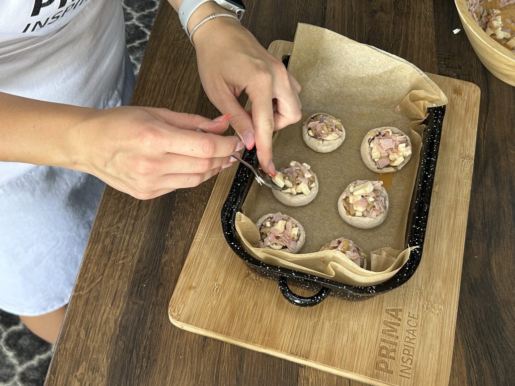 Plněné žampiony se šunkou a sýrem