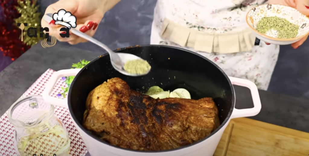 Pomalu dušená vepřová krkovice – postup