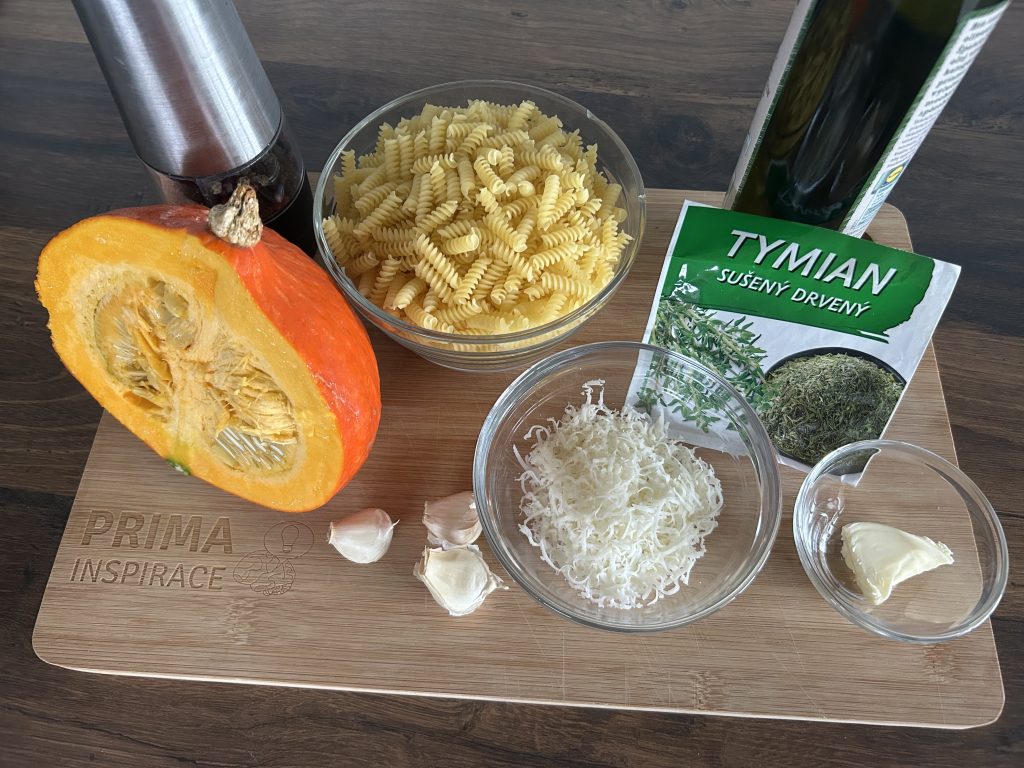 Těstoviny s pečenou dýní Hokkaido