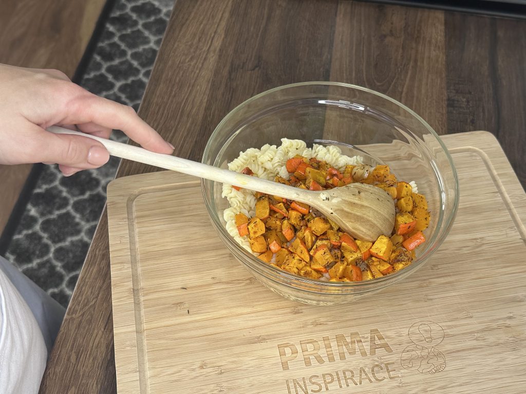 Těstoviny s pečenou dýní Hokkaido