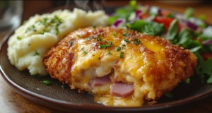 Kuřecí Cordon Bleu s bramborovým pyré – klasika s křupavým obalem Kuřecí Cordon Bleu s bramborovým pyré – rychlý oběd nebo večeře