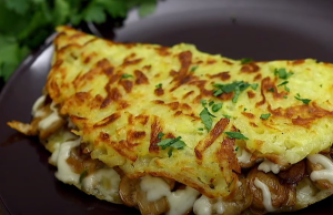 Bramborák plněný houbovou směsí a sýrem – Vyzkoušejte tuto pochutinu!