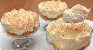 Osvěžující banánovo-citrusové tiramisu ve skleničkách (bez pečení) Osvěžující banánovo-citrusové tiramisu ve skleničkách s kondenzovaným mlékem – bez pečení