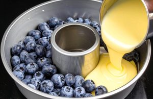 Karamelový dezert bez pečení: krém z kondenzovaného mléka, řeckého jogurtu a borůvek Karamelový dezert s krémem z kondenzovaného mléka, řeckého jogurtu a borůvek – bez pečení