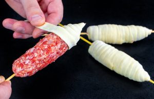 Jednoduchý recept na skvělé občerstvení: Mleté maso v těstíčku a na špejli! Mleté maso obalené v těstíčku na špejli – originální recept na předkrm
