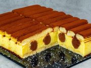 Nepečený pudinkový dezert s piškoty a kakaem