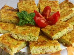 Cuketový slaný koláč se šunkou a sýrem Cuketový slaný koláč se šunkou a sýrem