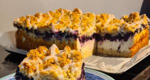 Tvarohová buchta s borůvkami a citronovou polevou Tvarohová buchta s borůvkami a citronovou polevou