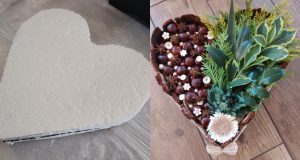 Dušičková dekorace ve tvaru srdce – návod krok za krokem