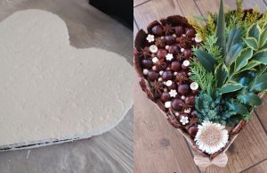 Dušičková dekorace ve tvaru srdce – návod krok za krokem