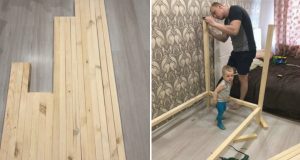 Malý chlapeček toužil po svém vlastním domečku. Otec nečekal a pustil se do stavby