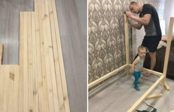 Malý chlapeček toužil po svém vlastním domečku. Otec nečekal a pustil se do stavby