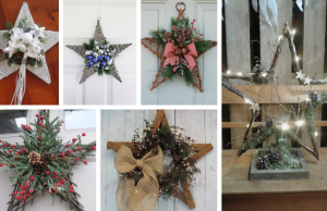 Využijte světýlka a jehličí k výrobě této krásné vánoční hvězdy!