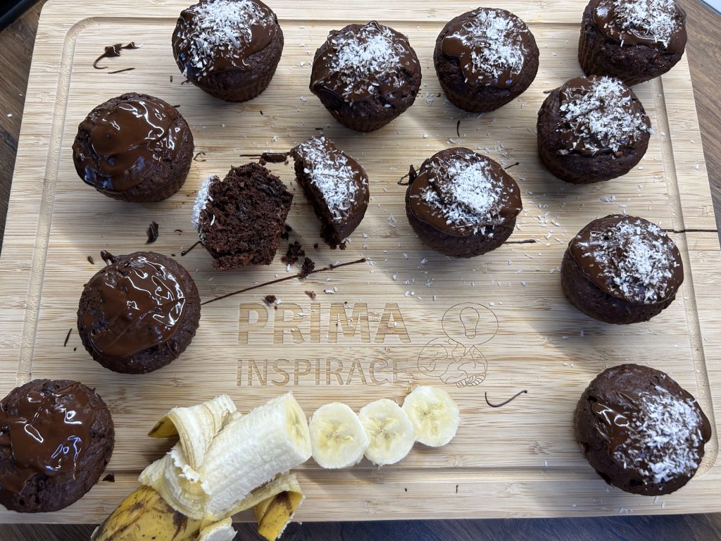 Banánovo-kokosové muffiny s čokoládou