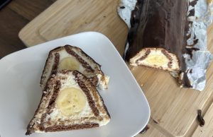 Nepečená tvarohovo-banánová střecha Nepečená tvarohovo-banánová střecha