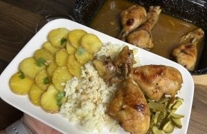 Pečená marinovaná kuřecí stehna s pomerančem a medem Pečená marinovaná kuřecí stehna s pomerančem a medem