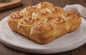 Mini sýrové šneky z kynutého těsta – s čedarem, fetou a jarní cibulkou