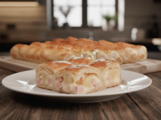 Slaný závin z listového těsta s bramborami a šunkou – rychlá slaná svačinka