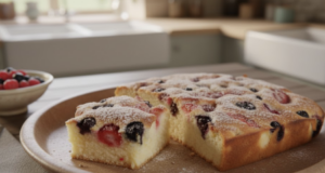 Jednoduchý recept na kefírovou buchtu s lesním ovocem – Vyzkoušejte tuto dobrotu! Kefírová buchta s borůvkami a malinami – rychlá, vláčná a svěží