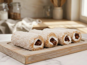 Jednoduchý recept na kokosové rolky plněné ořechy a smetanou!