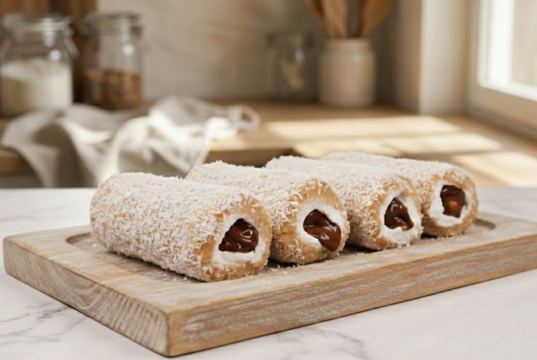 Jednoduchý recept na kokosové rolky plněné ořechy a smetanou!