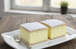 Jednoduchý recept na nadýchaný krémový dezert s vanilkovým krémem! Krémové kostky s vanilkovým krémem – nadýchaný dezert podle hrnkového receptu