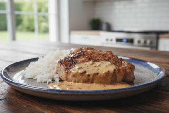 Inspirace na dokonalý oběd: Vepřové kotlety na smetaně se žampiony!