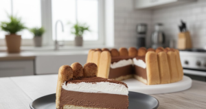 Nepečený piškotový dort s čokoládovým krémem a kakaem