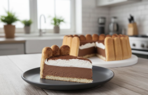 Nepečený smetanový dort s nadýchaným krémem a piškoty – Během pár minut máte hotovo! Nepečený piškotový dort s čokoládovým krémem a kakaem