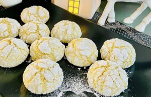 Citronové crinkles – měkoučké sušenky s popraskaným cukrovým kabátkem