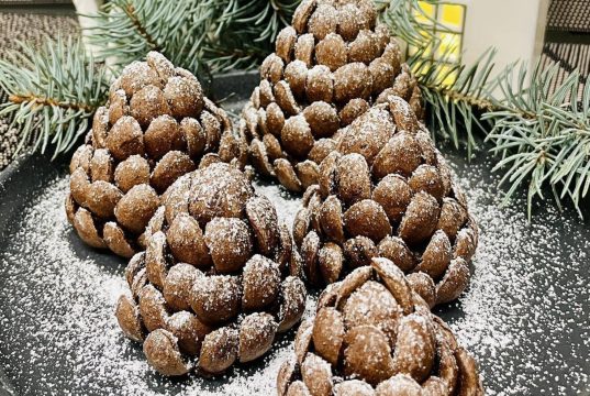 Šišky z piškotové hmoty – nepečené vánoční cukroví s čokoládovou dekorací