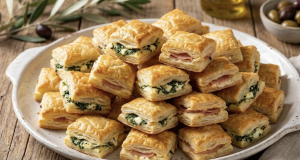 Rychlé slané jednohubky z listového těsta s párky a rajčatovým protlakem