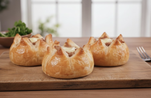 Masové růžičky z listového těsta – efektní slaná pochoutka s mletým masem a sýrem