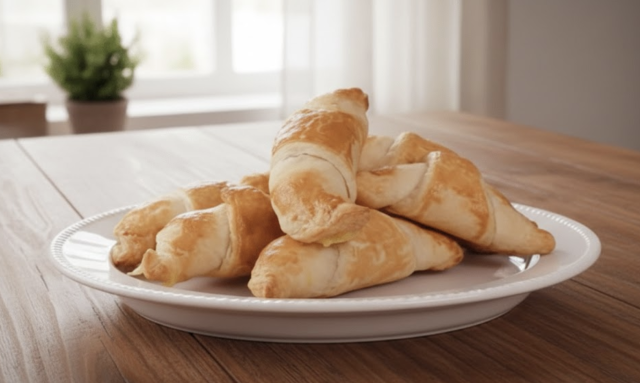 Domácí slané croissanty se šunkou a sýrem: rychlé pečivo z listového těsta
