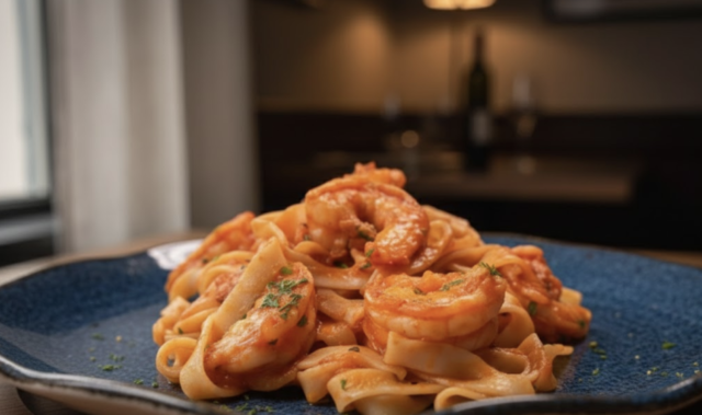 Těstoviny s rajčaty, krevetami a bílým vínem – rychlý oběd s nádechem Itálie