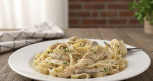 Vynikající krémové těstoviny na houbách a navíc s kuřecím masem! Krémové těstoviny s houbami a kuřecím masem - Rychlý oběd do 30 minut