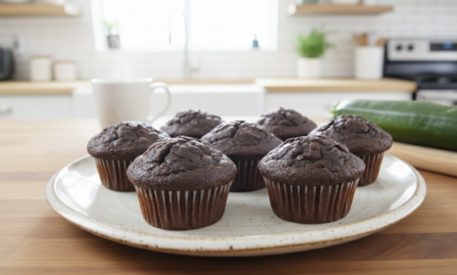 Zdravé cuketové muffiny s ovesnými vločkami a čokoládou – vláčné, bez výčitek a hotové za 30 minut