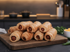 Hosté za dveřmi a vy nemáte nic na stůl? Připravte si párky obalené v listovém těstíčku a slanině!