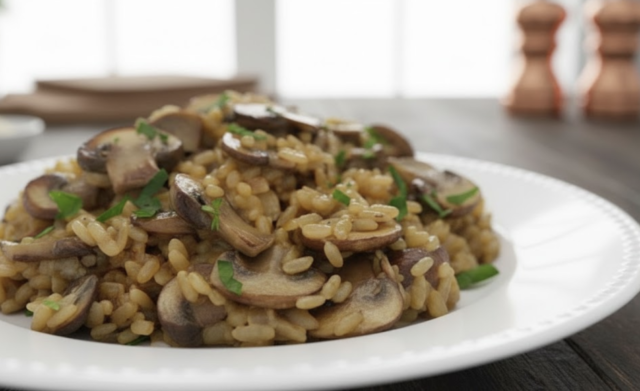 Krémové houbové rizoto na smetaně: Rychlý oběd z pár surovin hotový do 30 minut