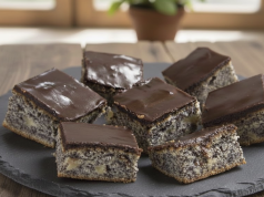 Ideální dezert k odpolední kávě: Nadýchaný makový zákusek s jablky! Jablečno-makový zákusek se zakysanou smetanou a čokoládovou polevou