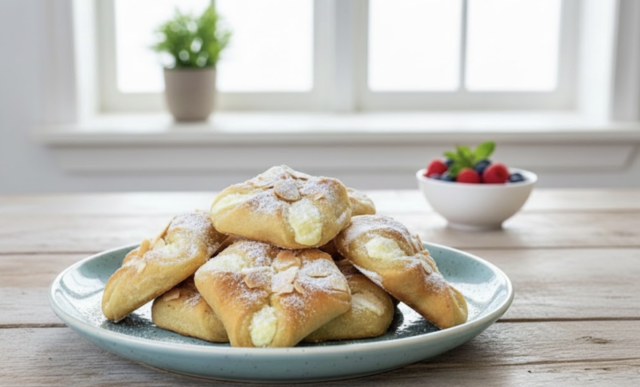 Křehké tvarohové šátečky z domácího těsta: rychlé pohoštění ke kávě Křehké tvarohové šátečky z domácího těsta: rychlé pohoštění ke kávě