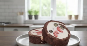 Nepečená smetanová roláda s jahodami a borůvkami: Rychlý dezert bez trouby