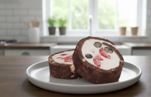 Nepečená smetanová roláda s jahodami a borůvkami: Rychlý dezert bez trouby