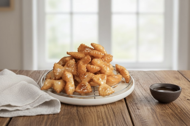 smažené máslové sušenky v cukrovém sirupu