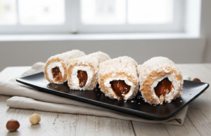 Nepečené kokosové rolky s piškoty a karamelovým krémem: Luxus bez trouby