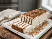 Nepečený smetanový dezert s tvarohem a kakaem: Jemný koláč bez trouby