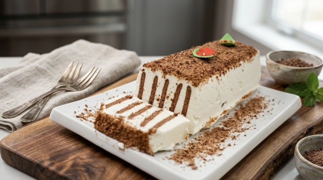 Nepečený smetanový dezert s tvarohem a kakaem: Jemný koláč bez trouby
