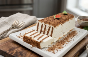 Recept na smetanový dezert s tvarohem a kakaem – Oblíbený k odpolední kávě! Nepečený smetanový dezert s tvarohem a kakaem: Jemný koláč bez trouby